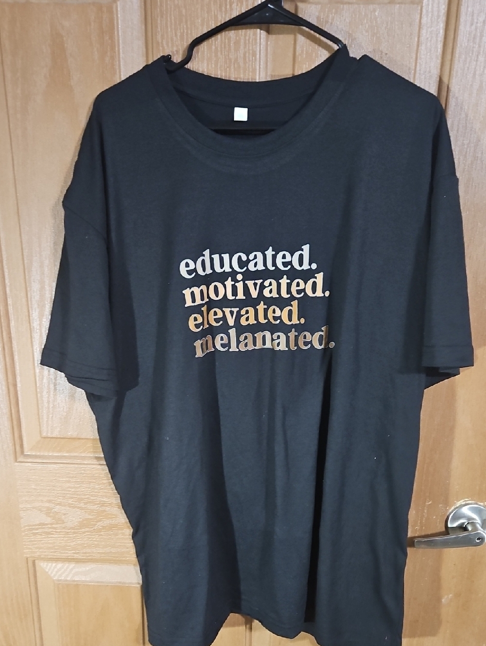 Black Short Sleeve Tee - 'Educated Motivated Elevated Melanated'
